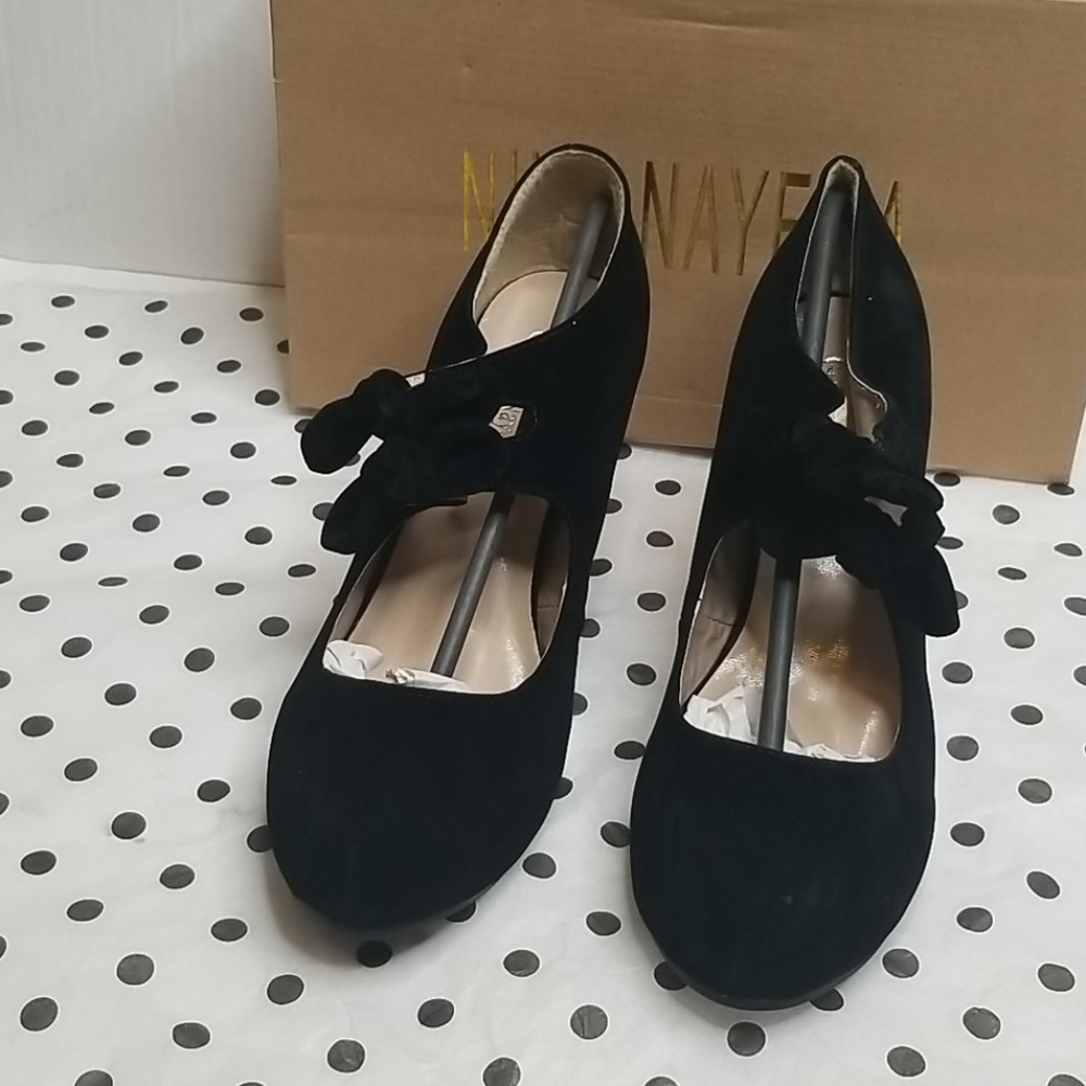 Nina Nayema  Denna Black Suede  Pumps with Bow